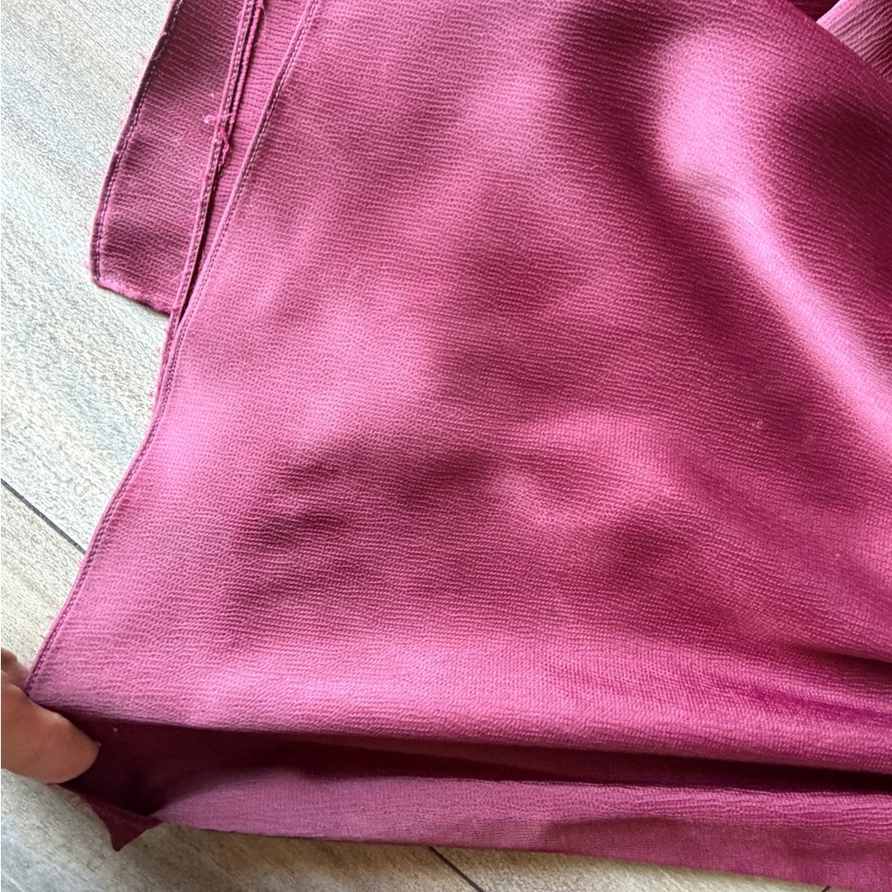 One-Shoulder Burgundy Maxi Dress with Long Sleeve - Picture 13 of 16